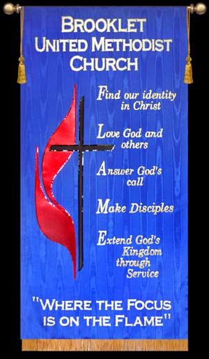 UMC - Brooklet FLAME church banner by Christian Banners