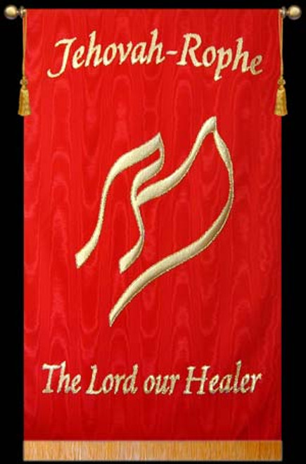 Church Banner on red background Church Banner on red background