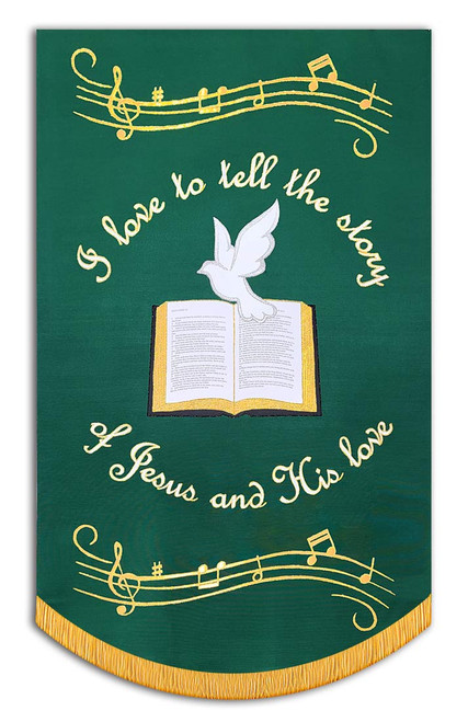 church banner on green