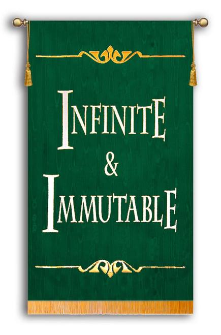 Infinite and Immutable Sanctuary Banner Green Background
