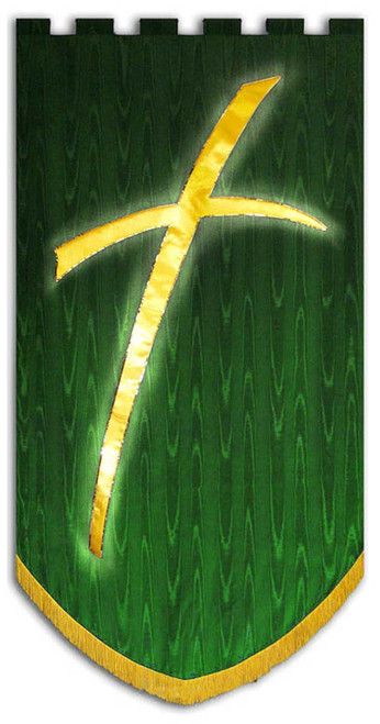 Ordinary Time Green Cross Symbol Church Worship Banner
