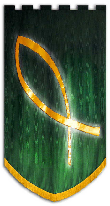 Ordinary Time Green Fish Symbol Church Worship Banners