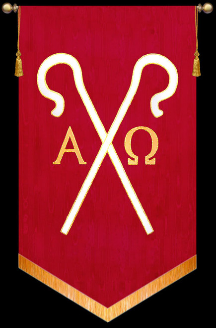Symbol - Alpha Omega with staffs Advent