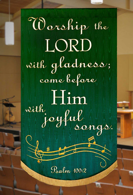 Worship the Lord with Gladness - Psalm 100:2 Praise Banner