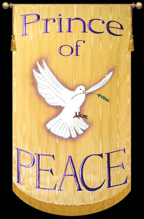 Gold church wall banner