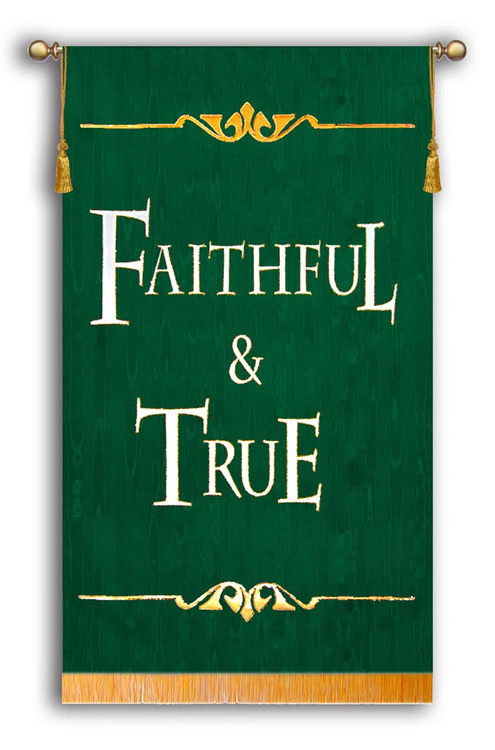 Faithful & True Sanctuary Banner
Green Background