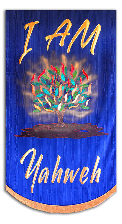 I AM Yahweh with Burning Bush Processional Praise Banner