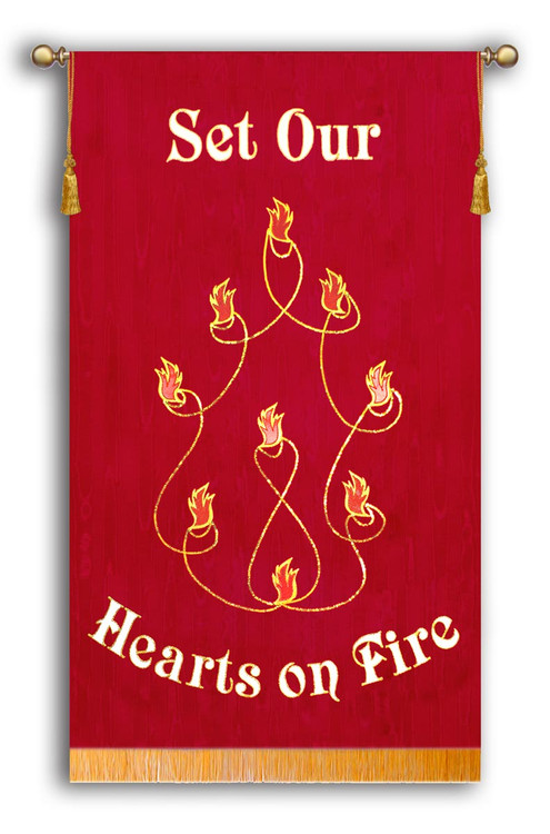 Set Our Hearts on Fire - Pentecost Church Banner