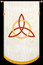 White with Burgundy Trinity Symbol, ROUND BOTTOM