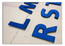 Close-up of interchangeable letters for the Church Baptismal Banner