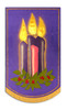 Advent candles on Purple Background