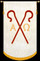 White with Burgundy Staffs, ROUND BOTTOM