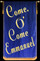 Come-O-Come-Emmanuel church banner on blue Advent church worship banner
