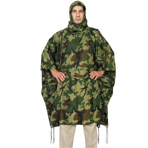 Red Rock Outdoors Woodland Camo Rain Poncho 1001WDL