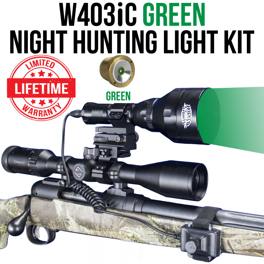 Wicked Lights W403iC GREEN Night Hunting Light Kit