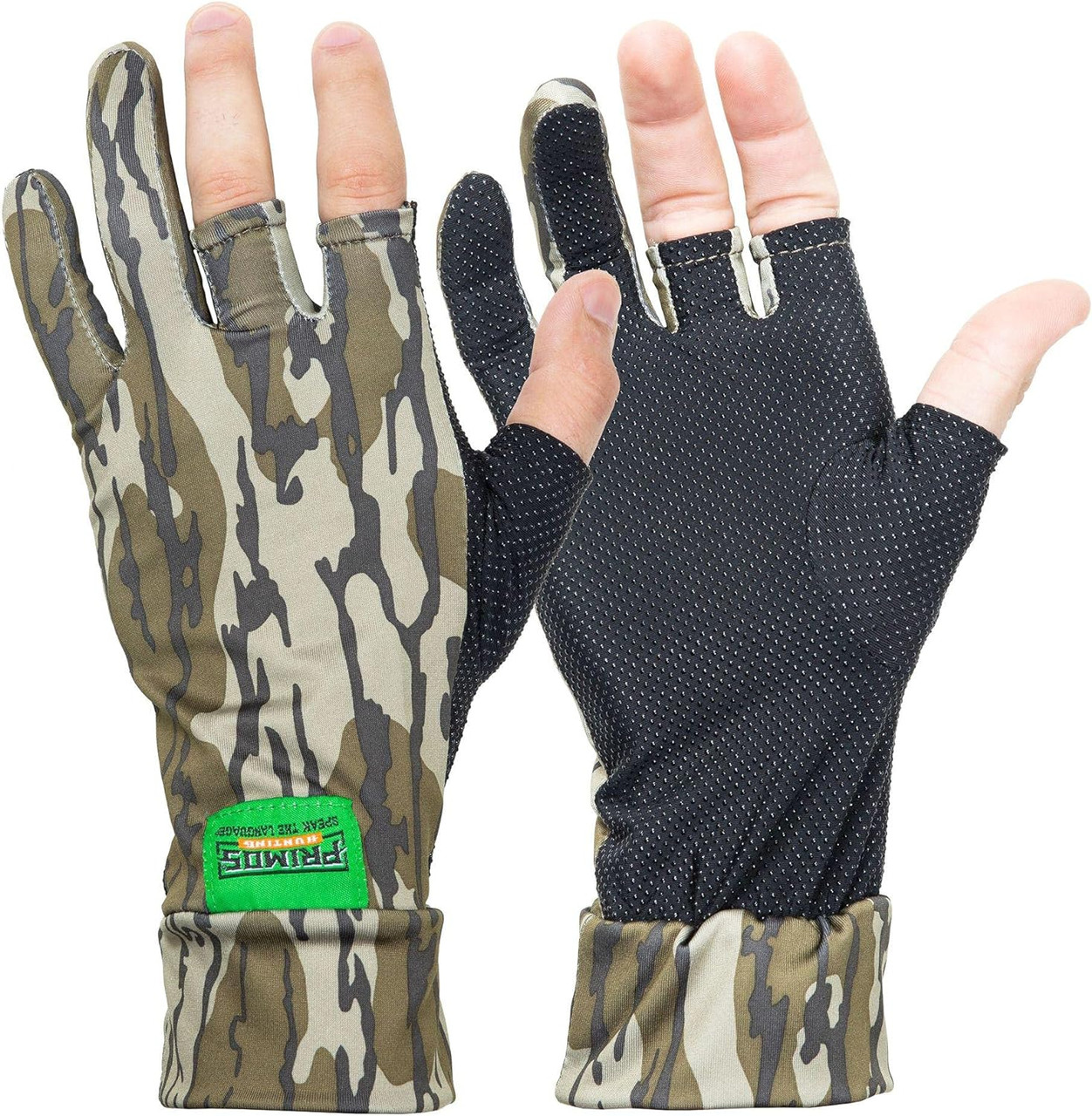 Primos Mossy Oak Bottomland Stretch Fingerless Gloves PS6681