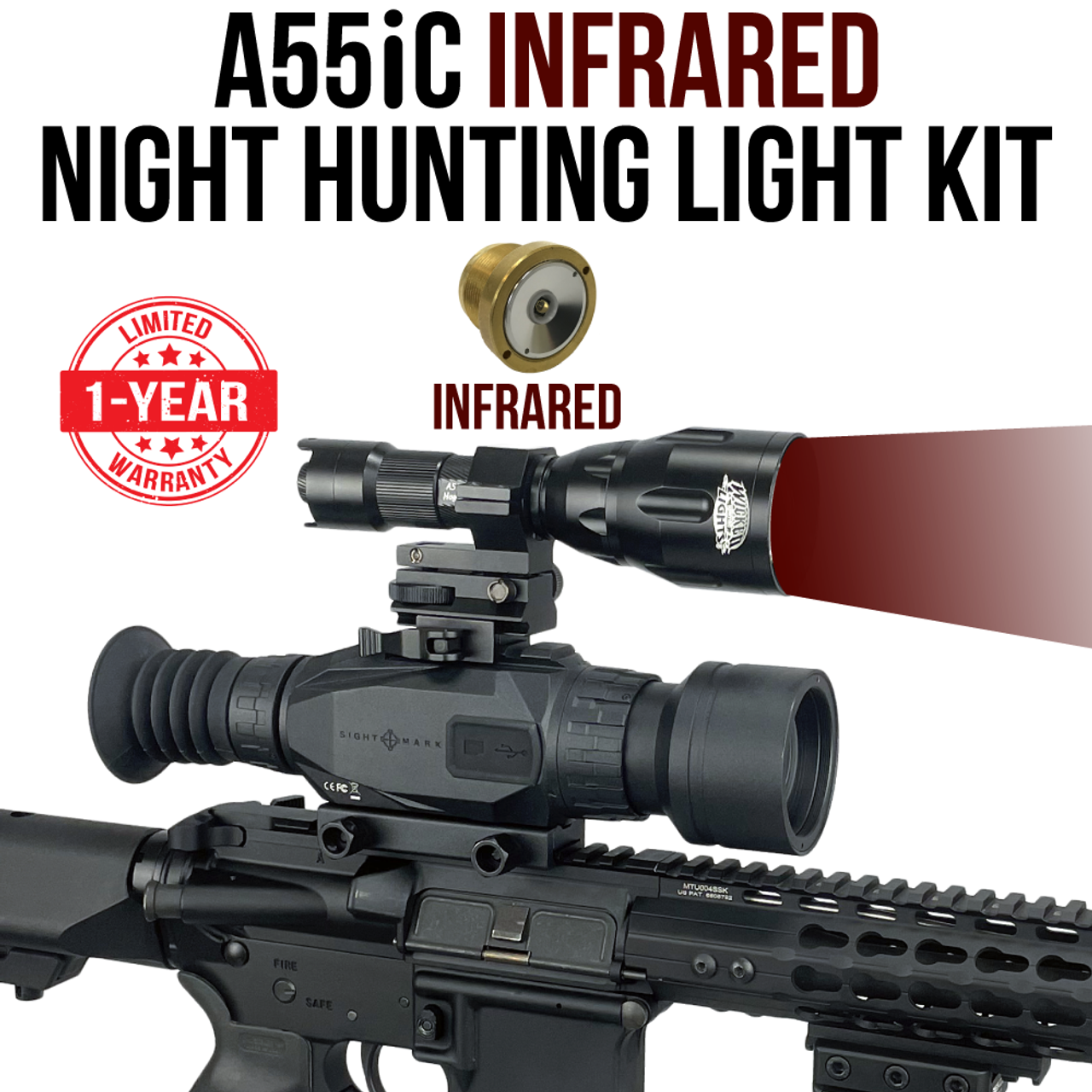 pille I stor skala Seneste nyt Wicked Lights® A55IR Infrared (IR) Night Hunting Light Kit for Coyote, Hog,  Fox, Bobcat & Varmint - AllPredatorCalls.com