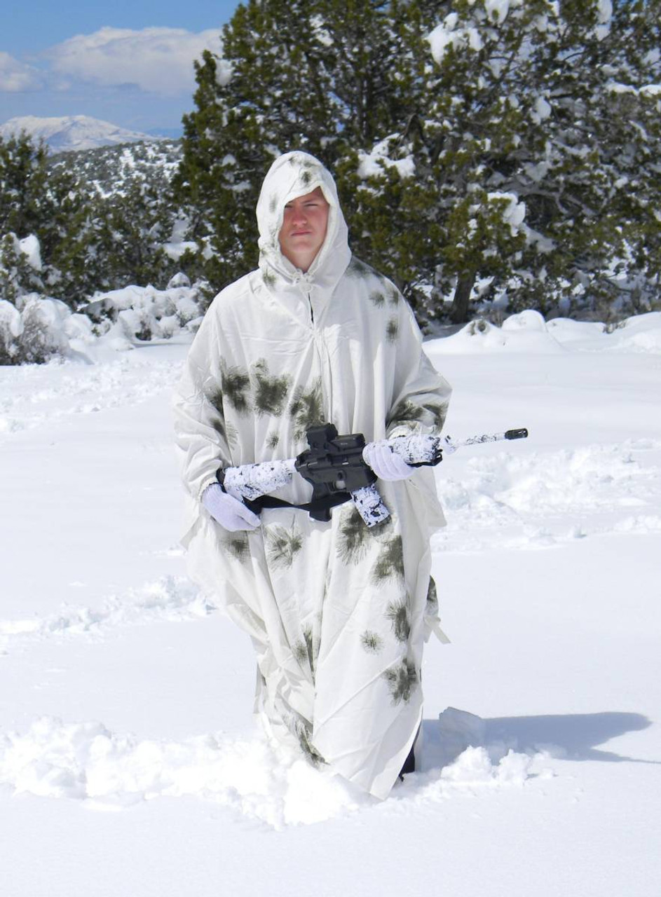 German Military Winter Snow Camo Cape Poncho Hd0002