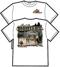 AllPredatorCalls Field Staff Hunt the Hunters White TShirt Heavy Weight Cotton AllPredatorCalls Field Staff Hunt the Hunters White TShirt Heavy Weight Cotton