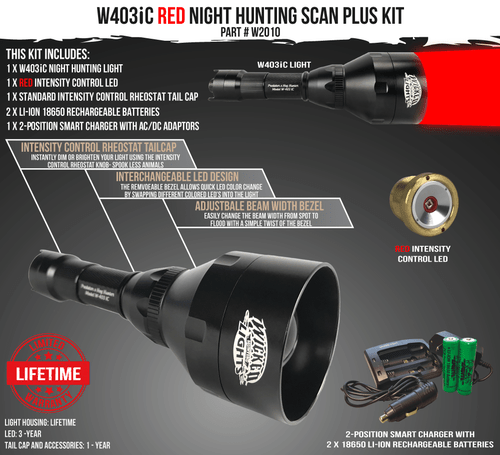 Wicked Lights W403iC RED Scan Plus Night Hunting Light Kit