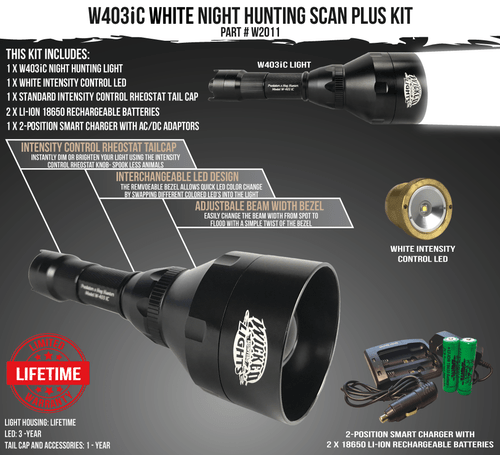 Wicked Lights W403iC WHITE Scan Plus Night Hunting Light Kit