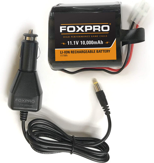 FOXPRO Rechargeable SUPER High Capacity 11.1v 10,000mAh Lithium Battery / Car Charger Kit