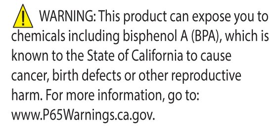 CA Prop 65 BPA Warning