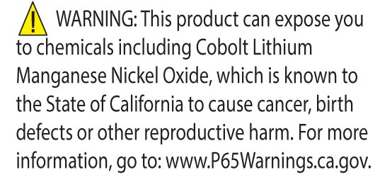 Prop 65 CLMNO Warning