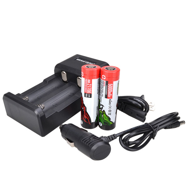 Wicked Lights 2-Position Charger kit with 2-pack 21700 Li-Ion Batteries |  AllPredatorCalls.com