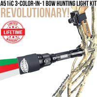 Wicked Lights® A51iC 3-Color-N-1 (Red, Green, White) Bow Night Hunting Kit For Predator and Hog