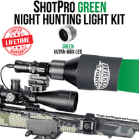 Wicked Lights® Shot-Pro™ Extreme Range GREEN ULTRA-MAX LED Night Hunting Kit