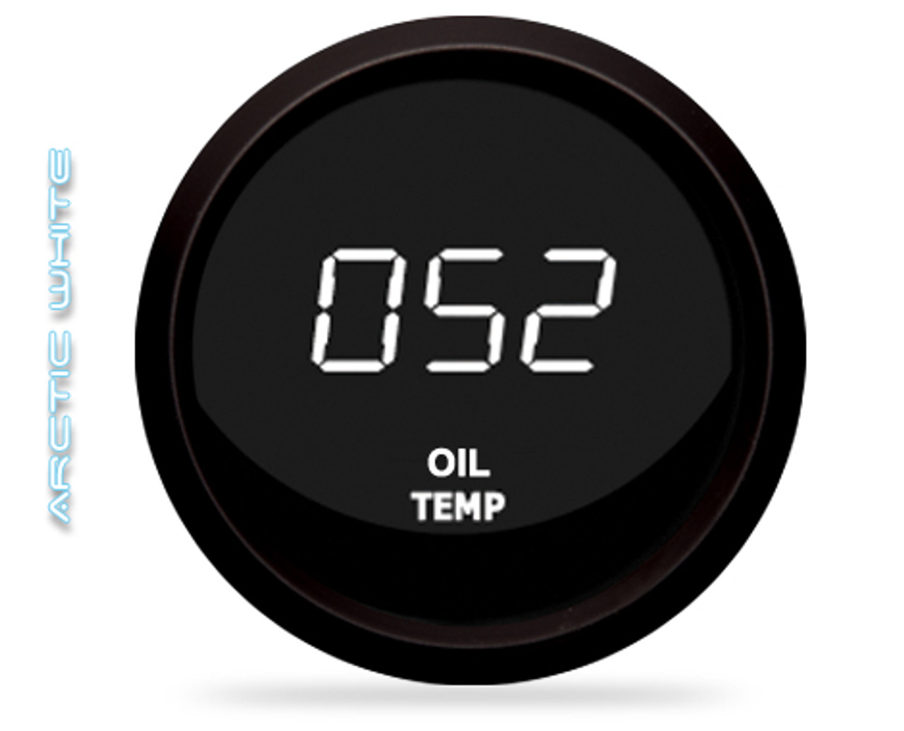 Oil Temperature LED Digital Black Bezel - M9108
The LED Digital Oil Temperature gauge is microprocessor-controlled and has a 50-250 degrees Fahrenheit range of accuracy! Intellitronix Oil Temperature gauge has precision accuracy, super bright LED lights, and electronic intelligence all in one.  
