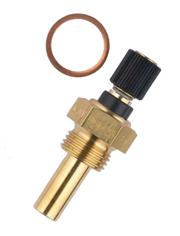 VDO 323-427 250F Temperature Sender 323-427
 

    Maximum Temperature: 250°F / 120°C
    Voltage: 6V - 24V
    Ohm Range: 287.4Ω - 22.7Ω 
    Ground: Standard
    Connection: Knurled Nut
    Thread: M14 x 1.5