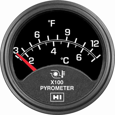 Hewitt Pyrometer Part #010-406-1R-1, 100° Sweep, 700-1700°F/300-700°C,  Three Inch (75mm) Diameter.