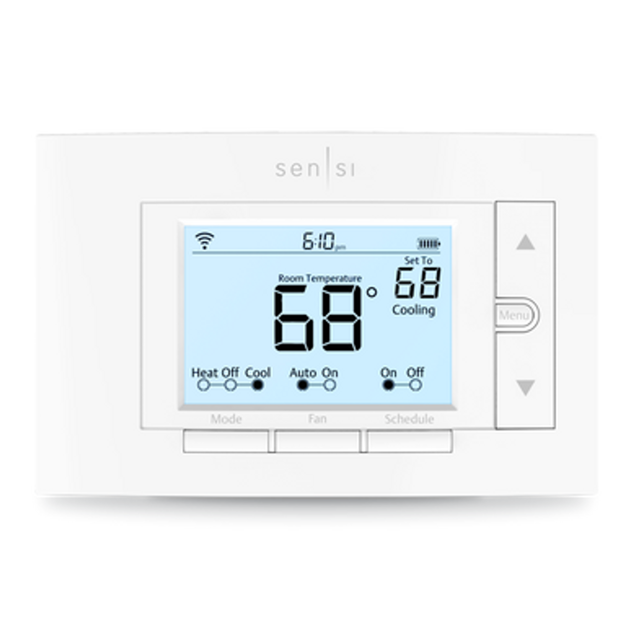 Emerson Sensi set to 68 degrees warming