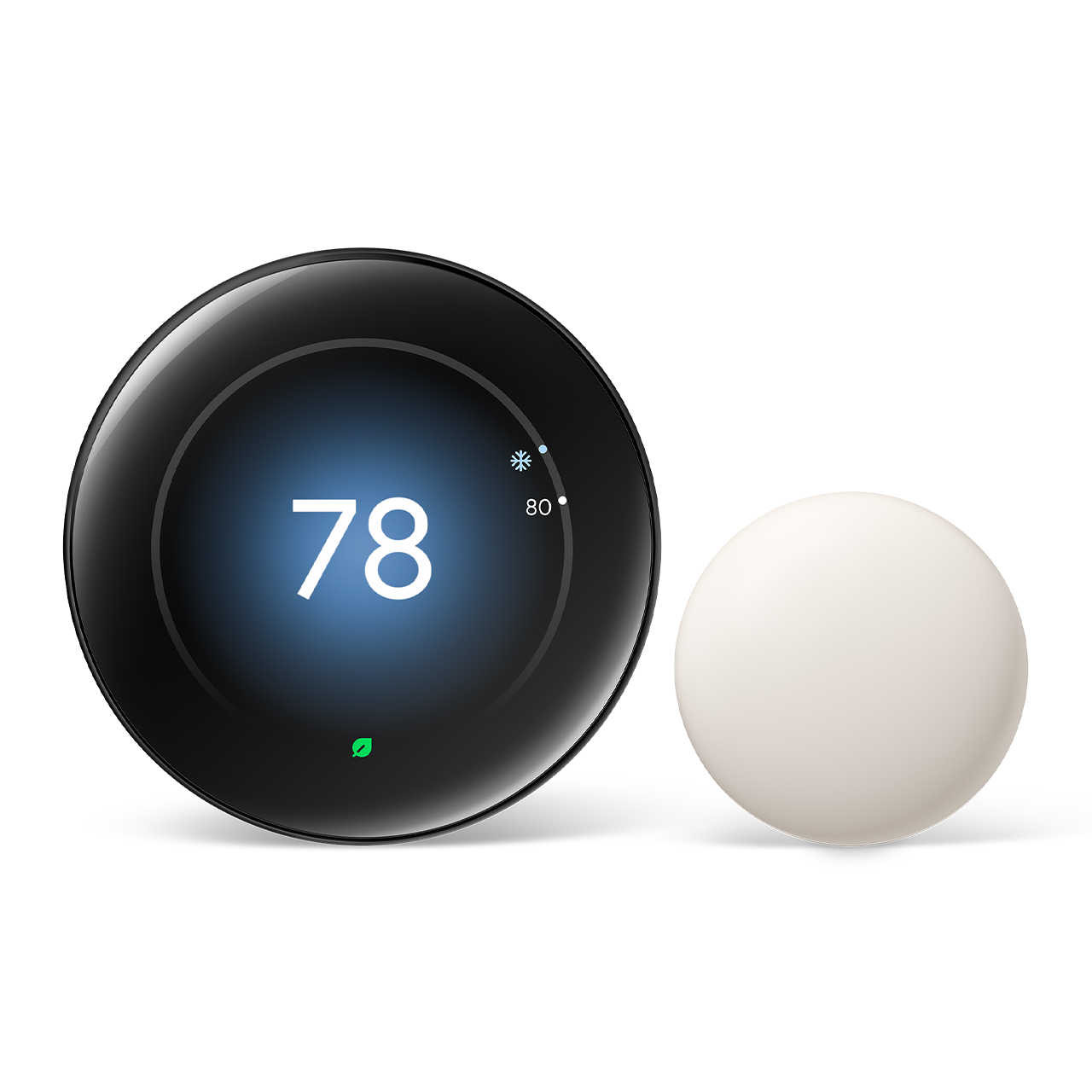 Nest Learning Thermostat Polished Obsidian with the nest sensor
