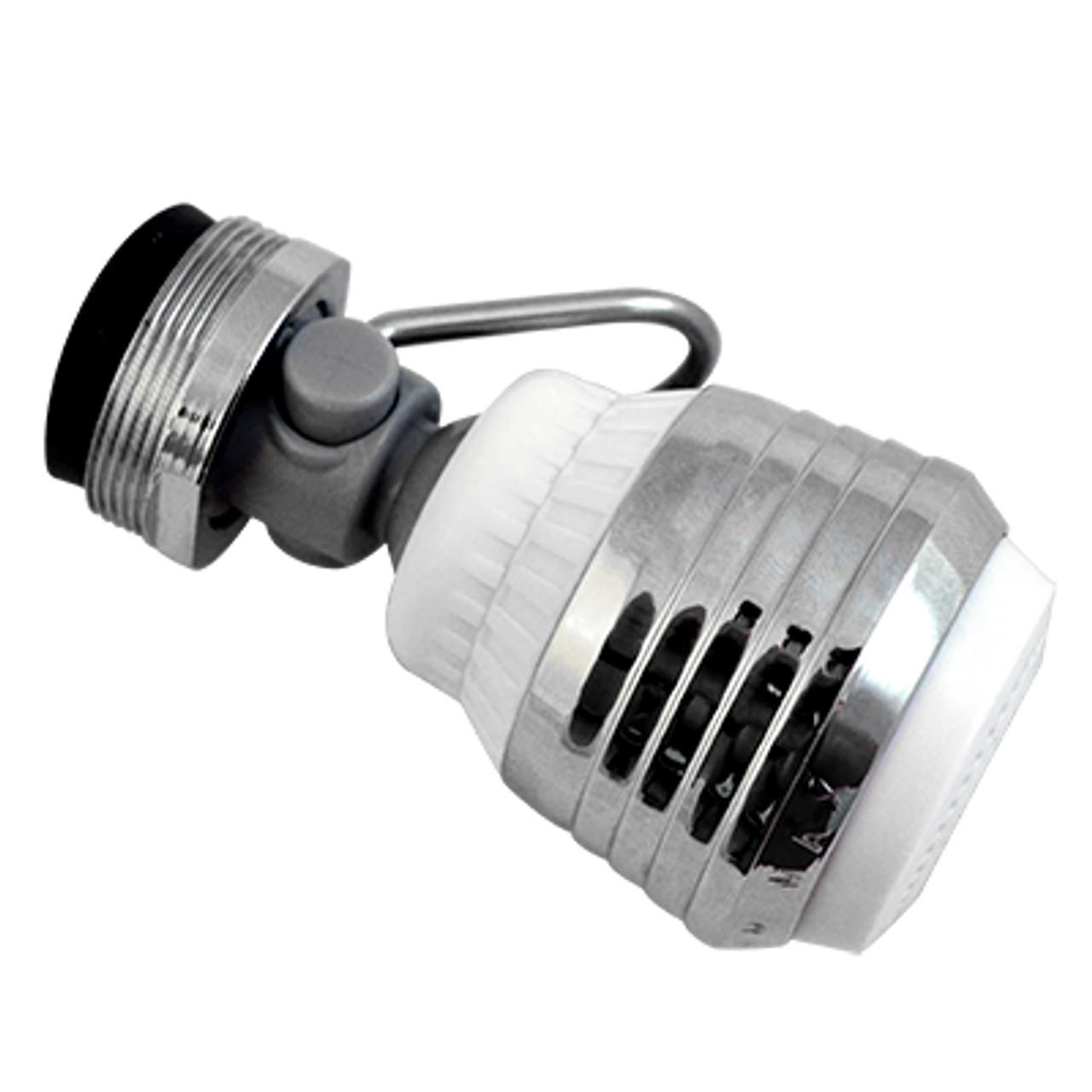 Dual Spray Swivel Kitchen Faucet Aerator with Pause Lever, 1.5 GPM, Chrome/White