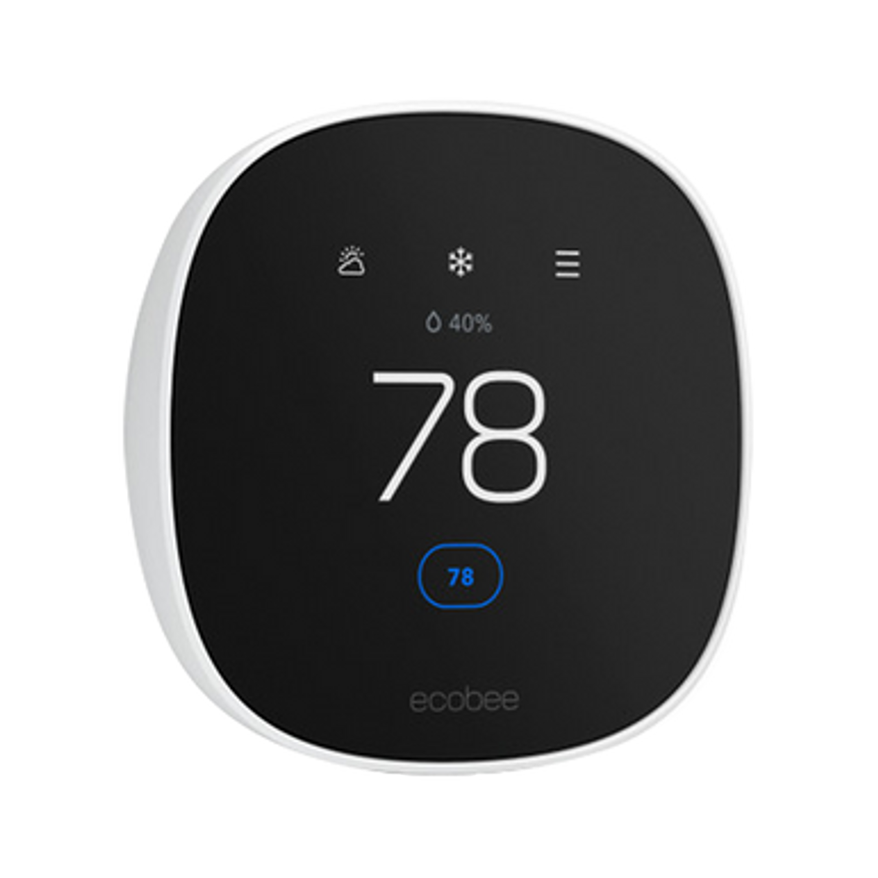 ecobee Smart Thermostat Essential set to 78 - 45 degree view