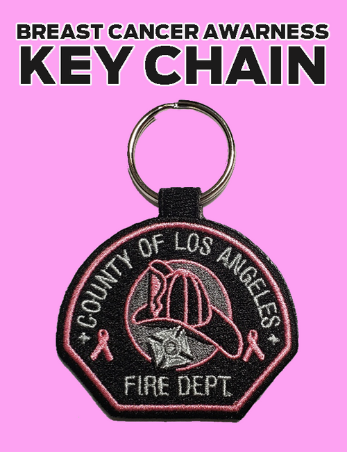 LACo Fire Dept Breast Cancer Patch Key Fob