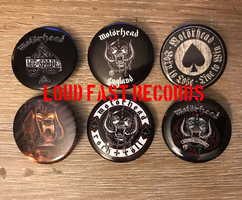 MOTORHEAD - LAPEL PIN BADGE BUTTON LOT OF 6 METAL PINS