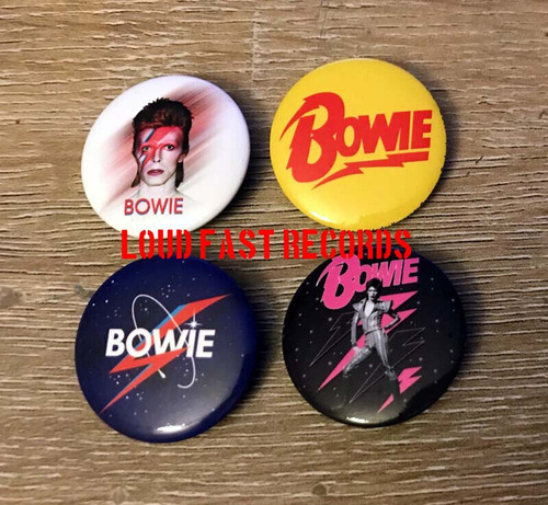 DAVID BOWIE - LAPEL PIN BADGE BUTTON LOT OF 4 METAL PINS