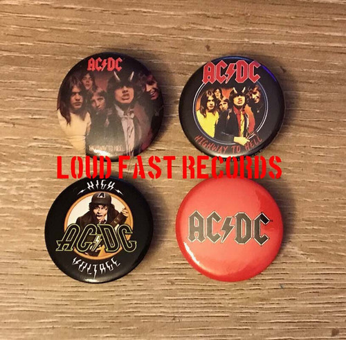 AC/DC LAPEL PIN BADGE BUTTON LOT OF 4 METAL PINS official licensed