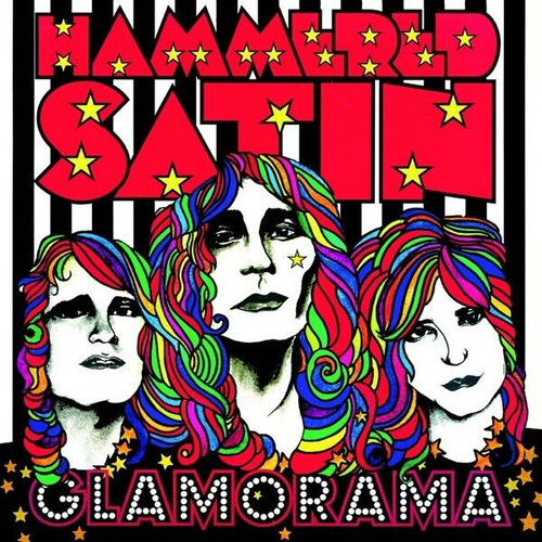 HAMMERED SATIN - GLAMORAMA LP RED VINYL RECORD + POSTER