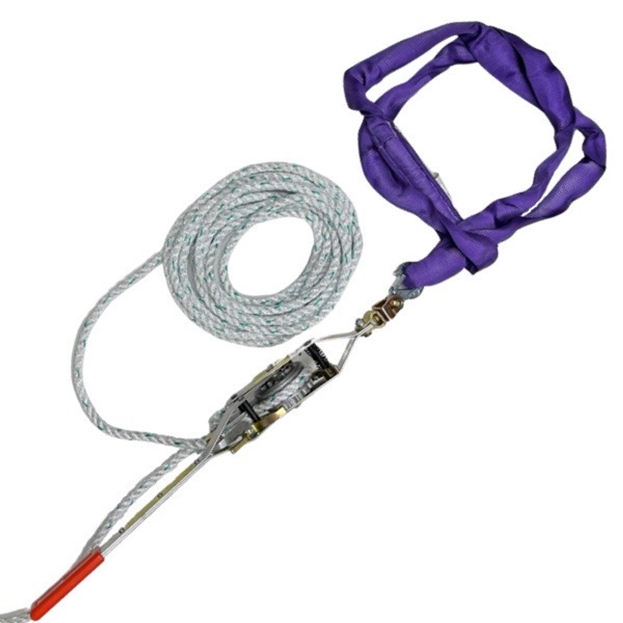 Rope Puller Kit,Great For Tree Work,3/4 Ton,6' Sling w 1/2 x 200