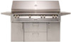 ALXE56BFGCLP Alfresco 56" Standard All Grill with SearZone and Deluxe Cart - LP Gas - Stainless Steel