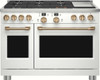 C2Y486P4TW2 Cafe 48" Professional Series Dual-Fuel Commercial-Style Range with 6 Burners and Griddle - Matte White with Brushed Bronze Handles and Knobs C2Y486P4TW2 Cafe 48" Professional Series Dual-Fuel Commercial-Style Range with 6 Burners and Griddle - Matte White with Brushed Bronze Handles and Knobs