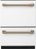 CDD420P4TW2 Cafe 24" Double Drawer Dishwasher with Knock to Pause - 49 dBa - Matte White with Brushed Bronze Handles CDD420P4TW2 Cafe 24" Double Drawer Dishwasher with Knock to Pause - 49 dBa - Matte White with Brushed Bronze Handles