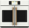 CTS90FP4NW2 Cafe 30" Professional Series Single French Door Electric Wall Oven with True European Convection - Matte White with Brushed Bronze Handles CTS90FP4NW2 Cafe 30" Professional Series Single French Door Electric Wall Oven with True European Convection - Matte White with Brushed Bronze Handles
