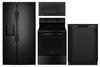 Package 25 - GE Appliance Package - 4 Piece Appliance Package with Electric Range - Black