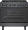 HGS8645UC Bosch 36" 800 Series Industrial Style Free Standing Gas Range - Black Stainless Steel